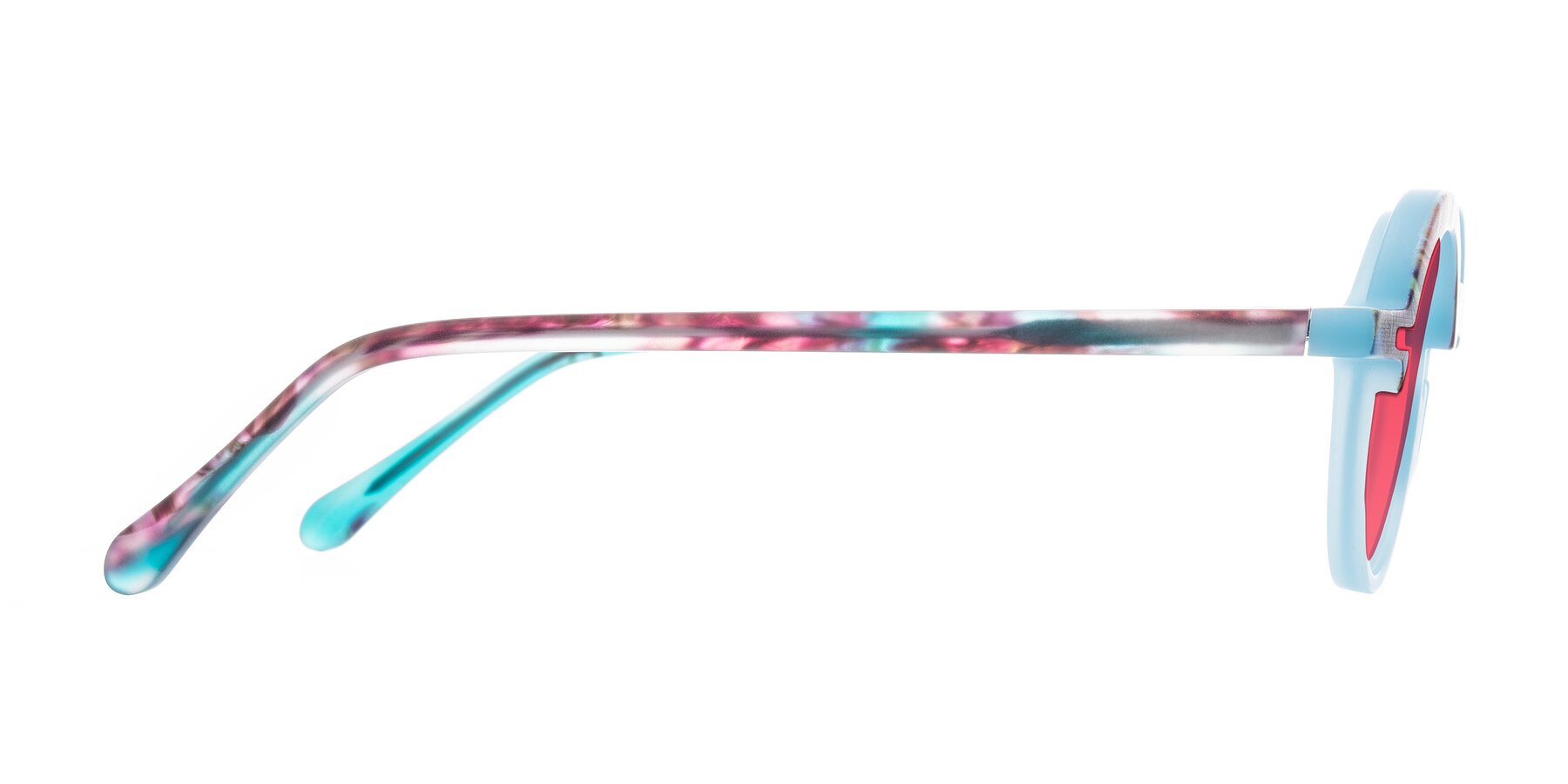 Side of Maizel in Frosted Dream with Red Tinted Lenses