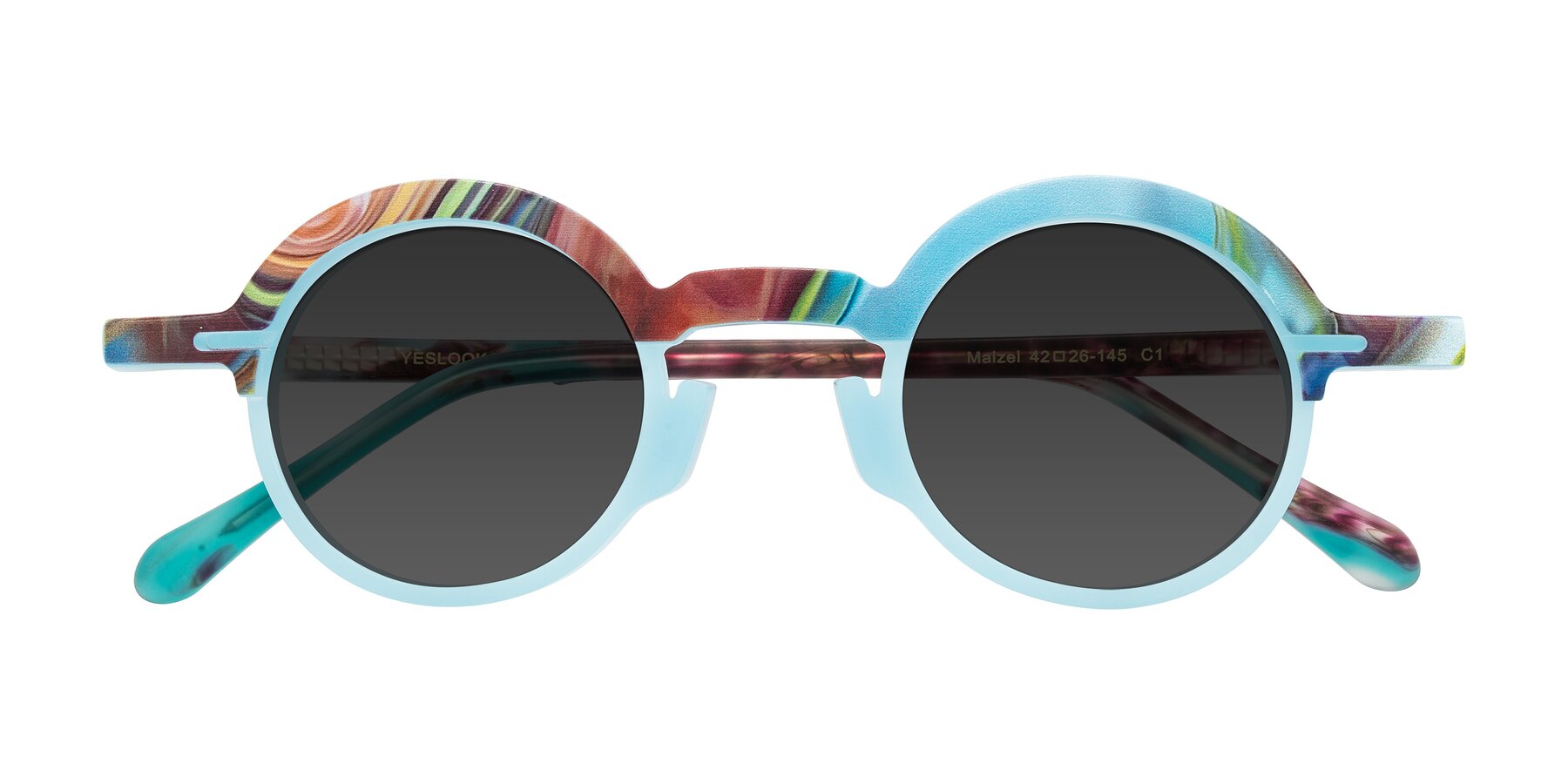 Folded Front of Maizel in Frosted Dream with Gray Tinted Lenses