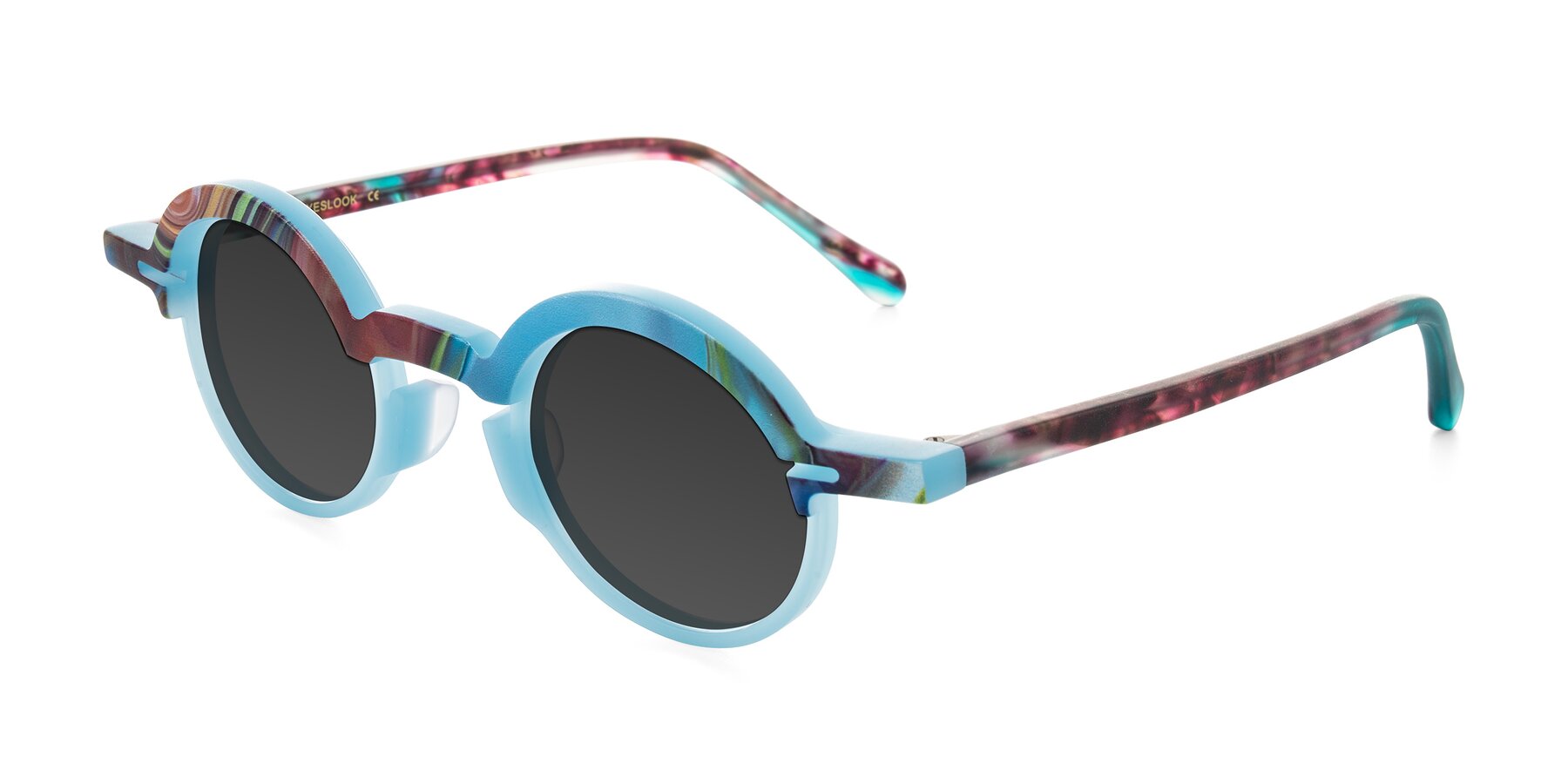 Angle of Maizel in Frosted Dream with Gray Tinted Lenses