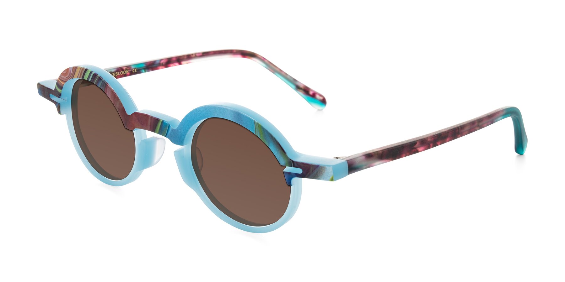 Angle of Maizel in Frosted Dream with Brown Tinted Lenses