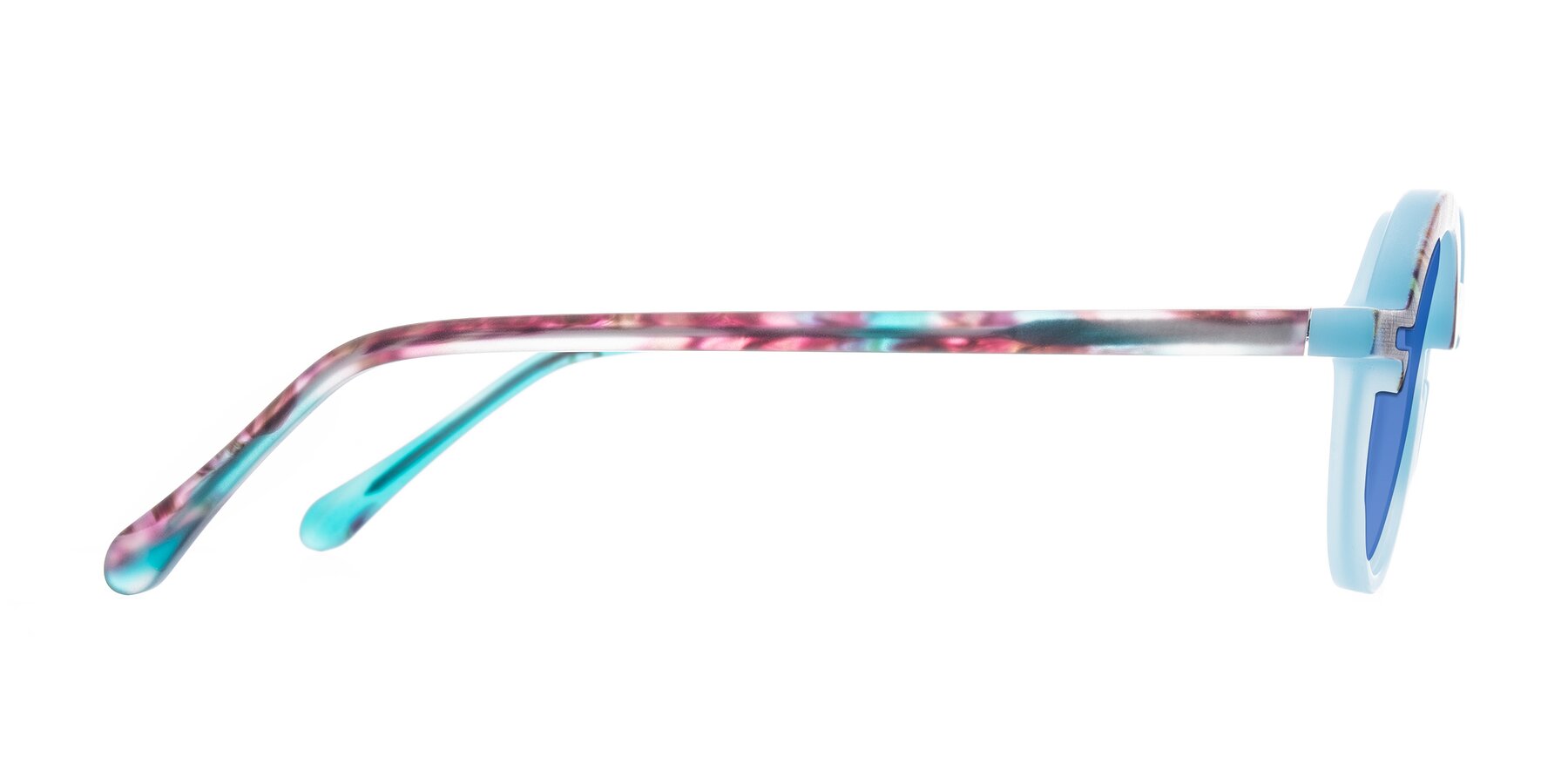 Side of Maizel in Frosted Dream with Blue Tinted Lenses