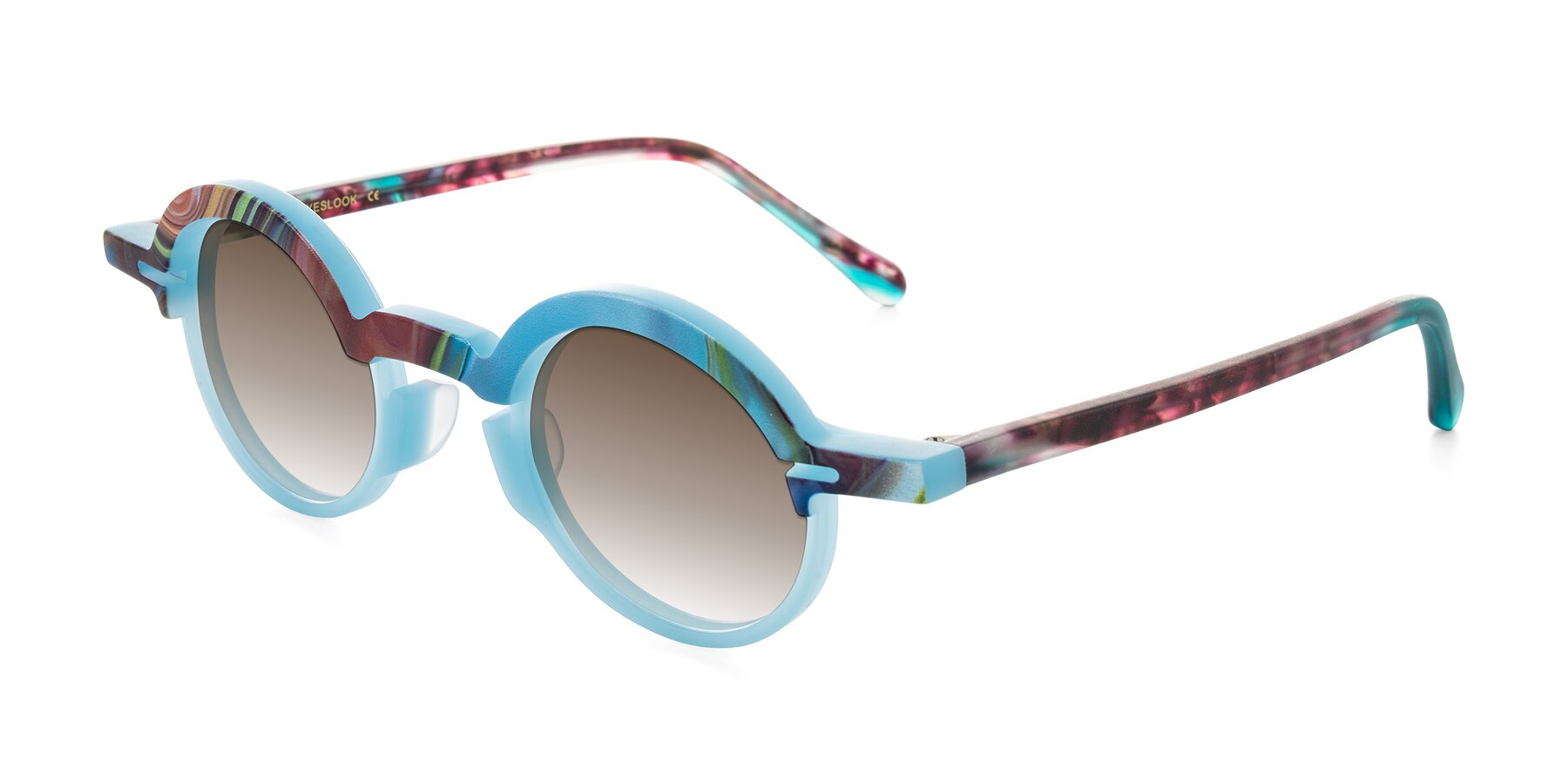 Angle of Maizel in Frosted Dream with Brown Gradient Lenses