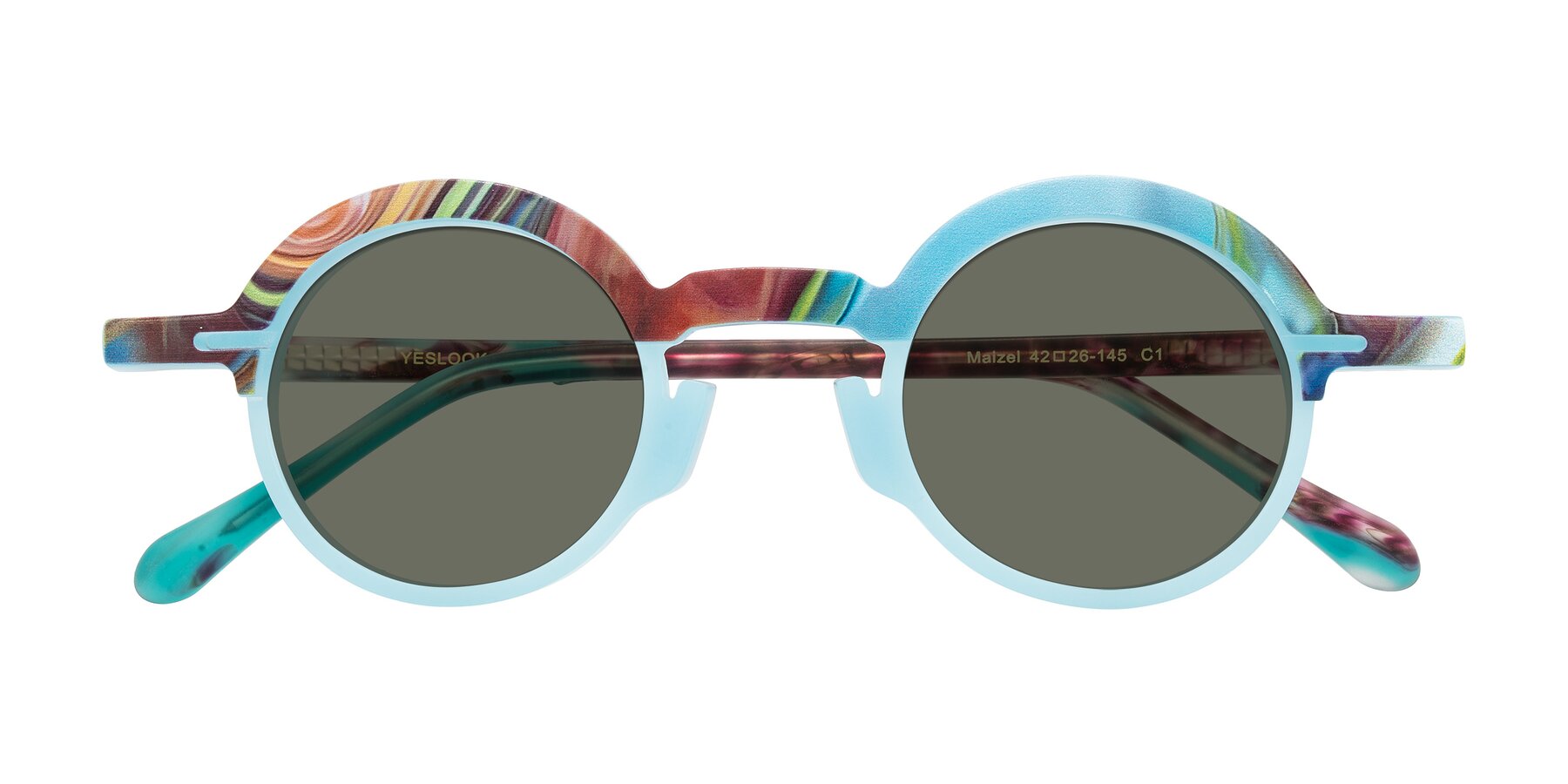 Folded Front of Maizel in Frosted Dream with Gray Polarized Lenses