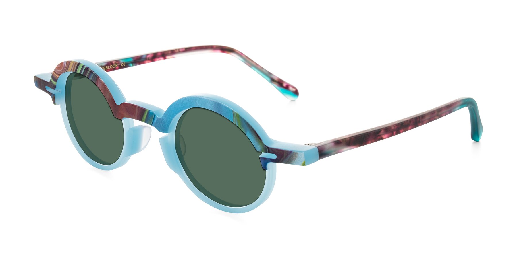 Angle of Maizel in Frosted Dream with Green Polarized Lenses