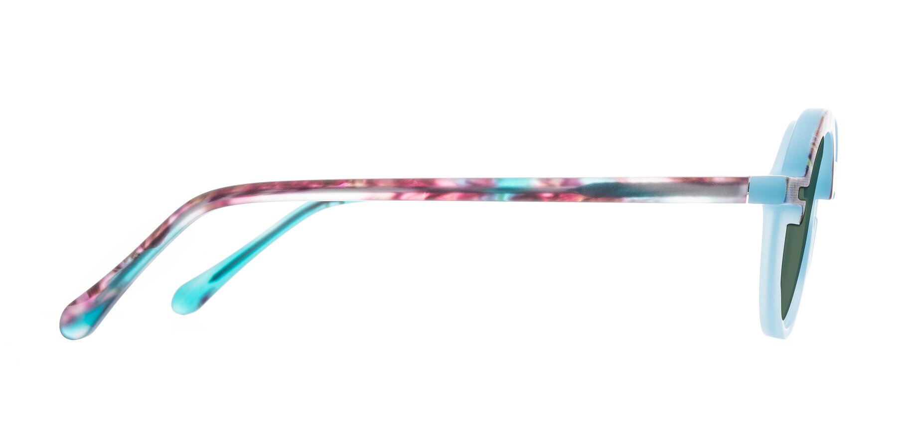 Side of Maizel in Frosted Dream with Green Polarized Lenses