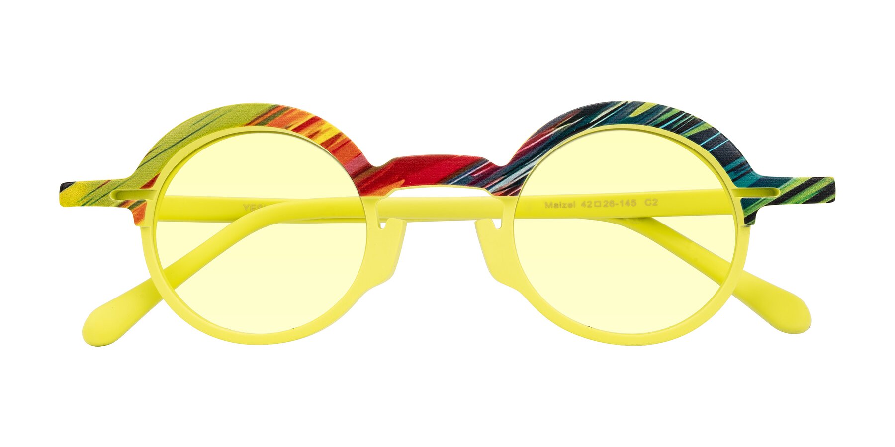 Folded Front of Maizel in Neon Sun with Light Yellow Tinted Lenses