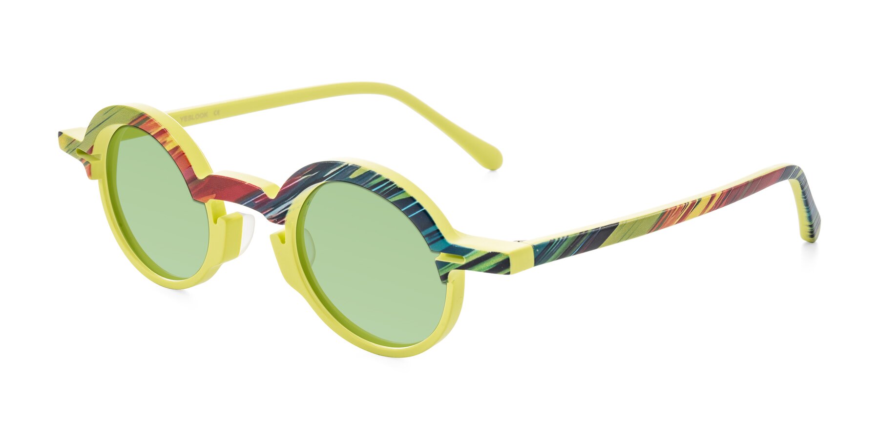 Angle of Maizel in Neon Sun with Medium Green Tinted Lenses
