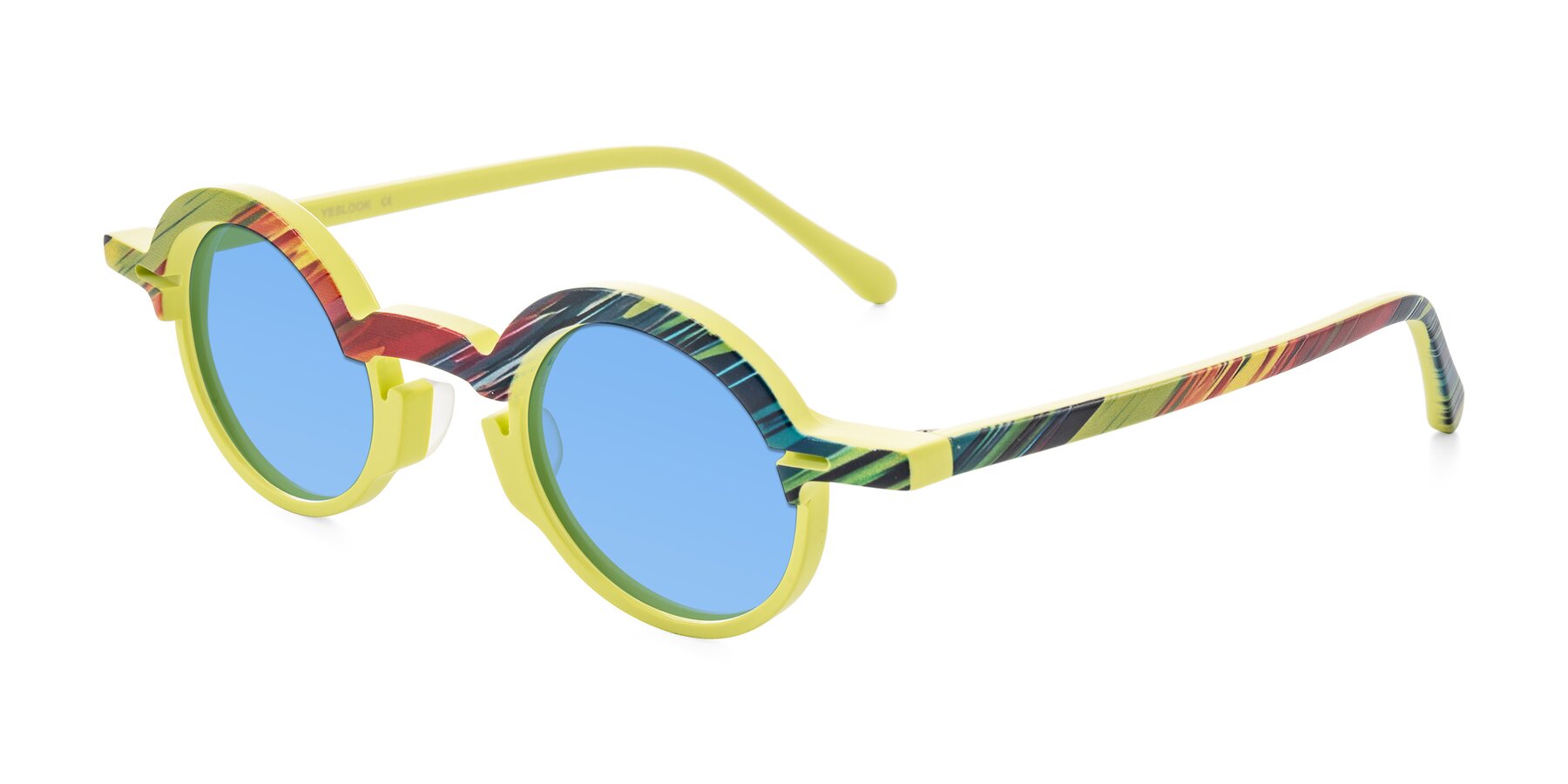 Angle of Maizel in Neon Sun with Medium Blue Tinted Lenses