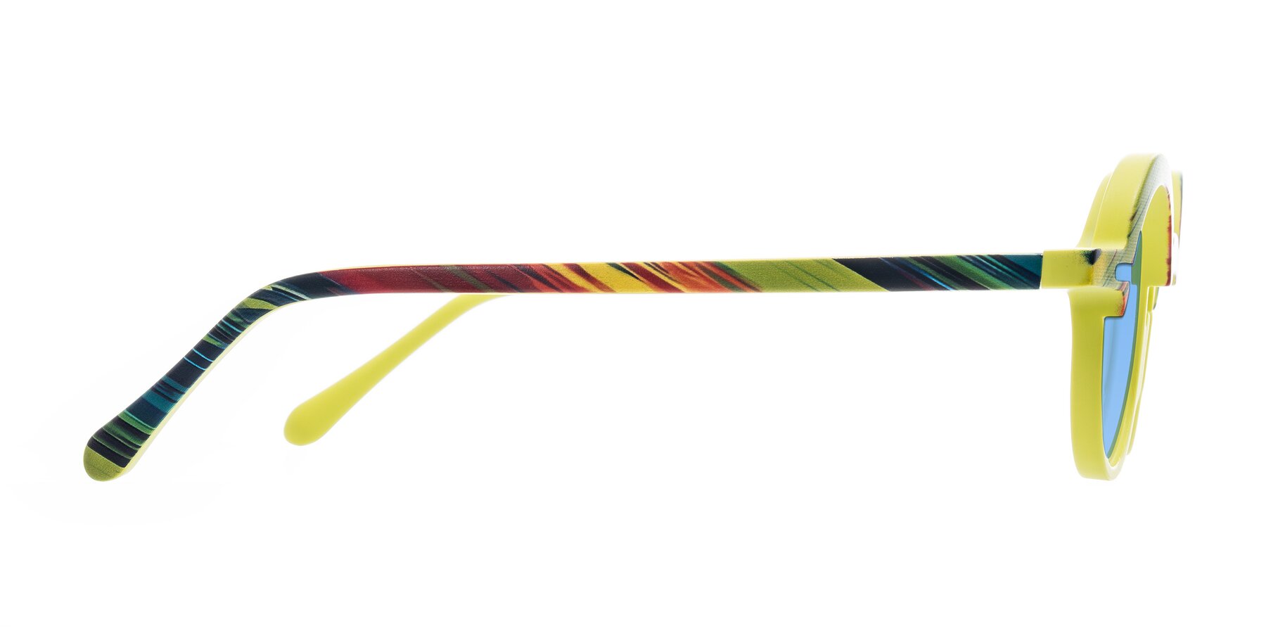 Side of Maizel in Neon Sun with Medium Blue Tinted Lenses