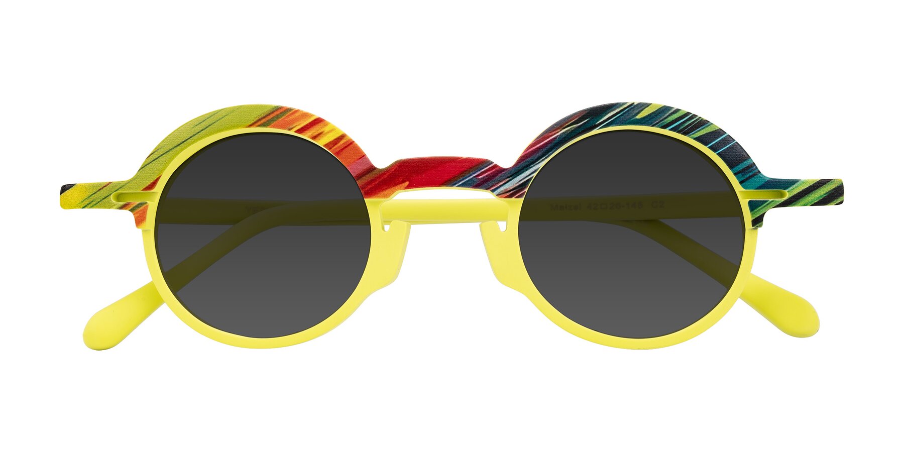 Folded Front of Maizel in Neon Sun with Gray Tinted Lenses