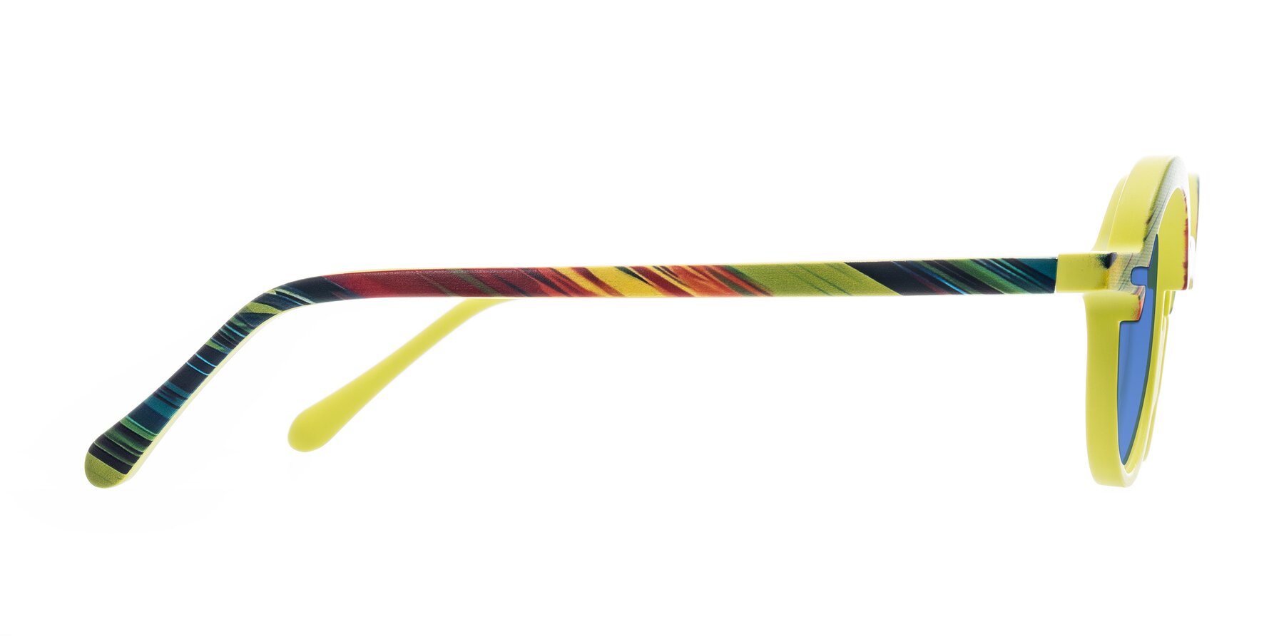 Side of Maizel in Neon Sun with Blue Tinted Lenses