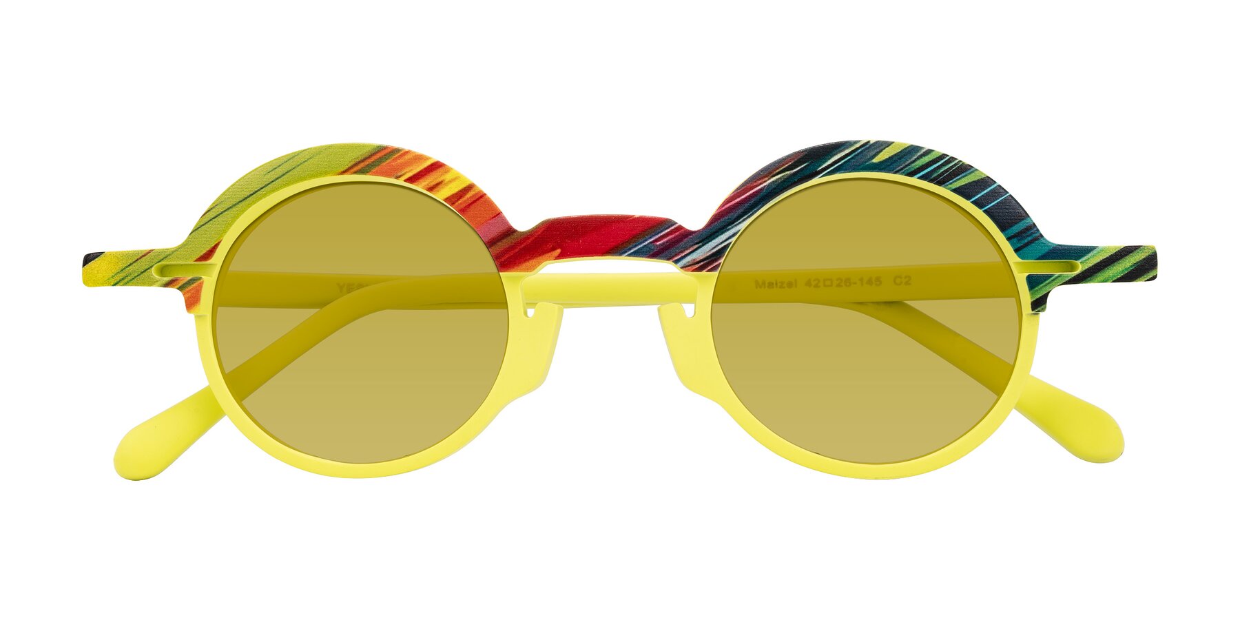 Folded Front of Maizel in Neon Sun with Champagne Tinted Lenses