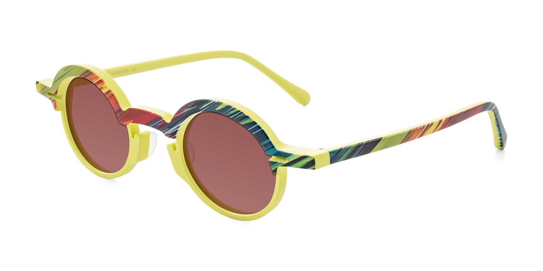 Angle of Maizel in Neon Sun with Garnet Tinted Lenses
