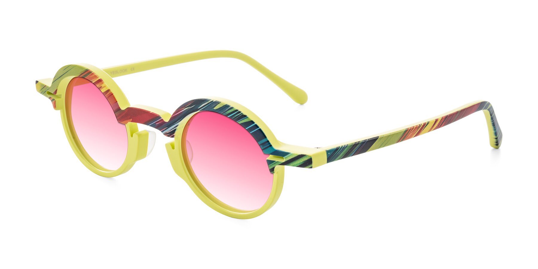 Angle of Maizel in Neon Sun with Pink Gradient Lenses