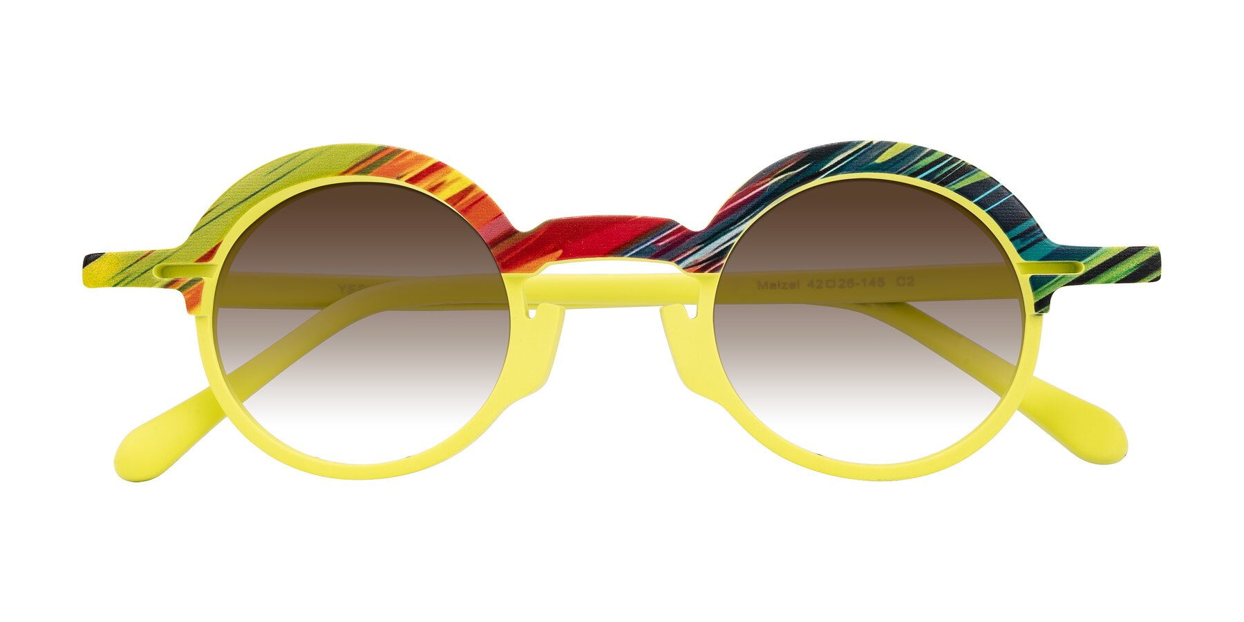 Folded Front of Maizel in Neon Sun with Brown Gradient Lenses