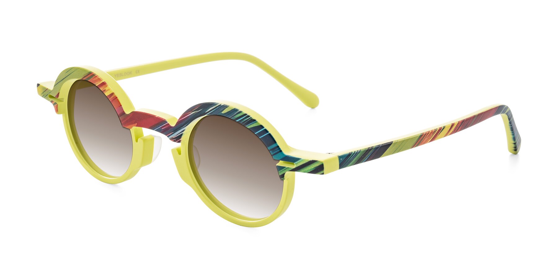 Angle of Maizel in Neon Sun with Brown Gradient Lenses