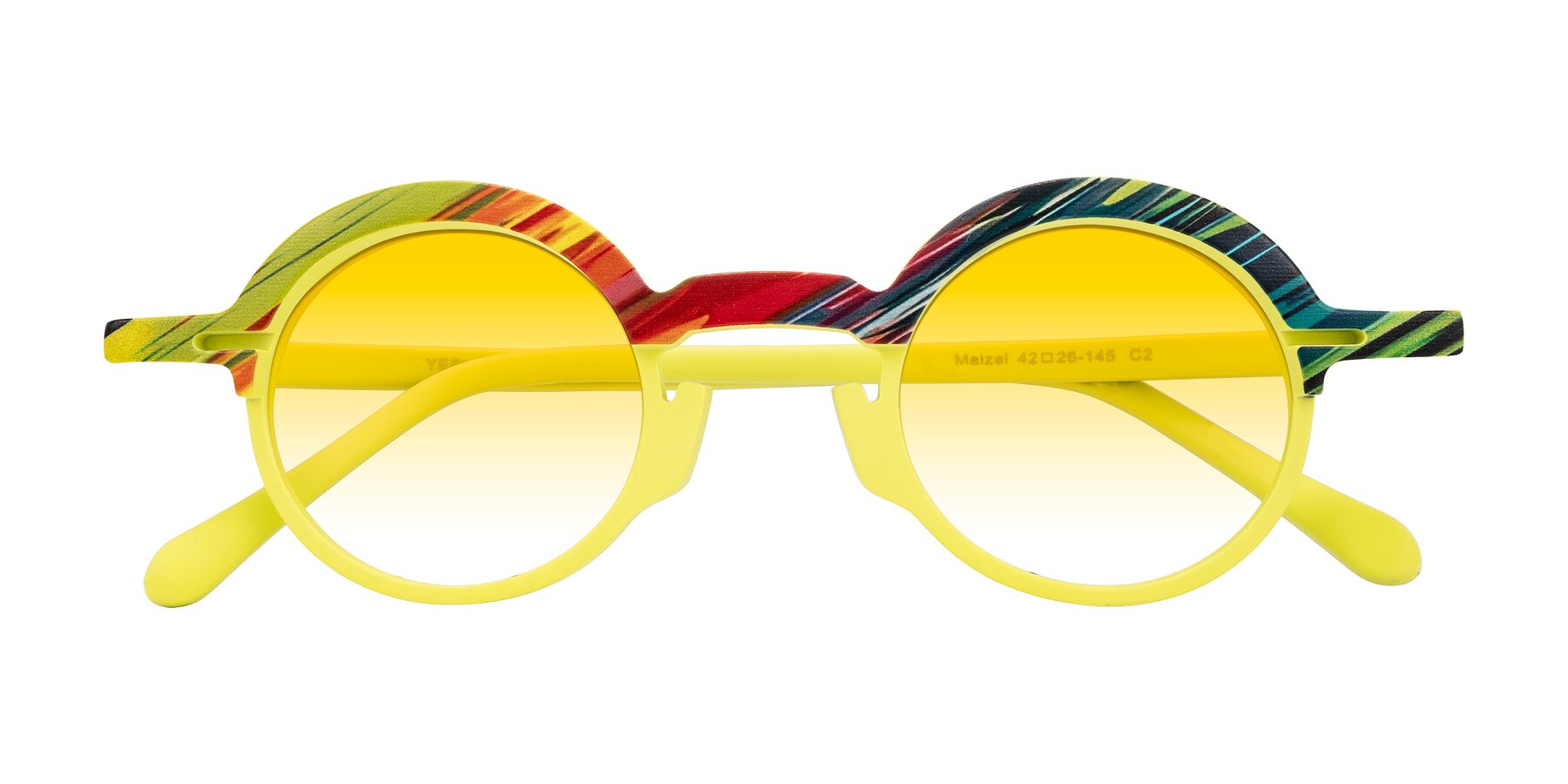 Folded Front of Maizel in Neon Sun with Yellow Gradient Lenses