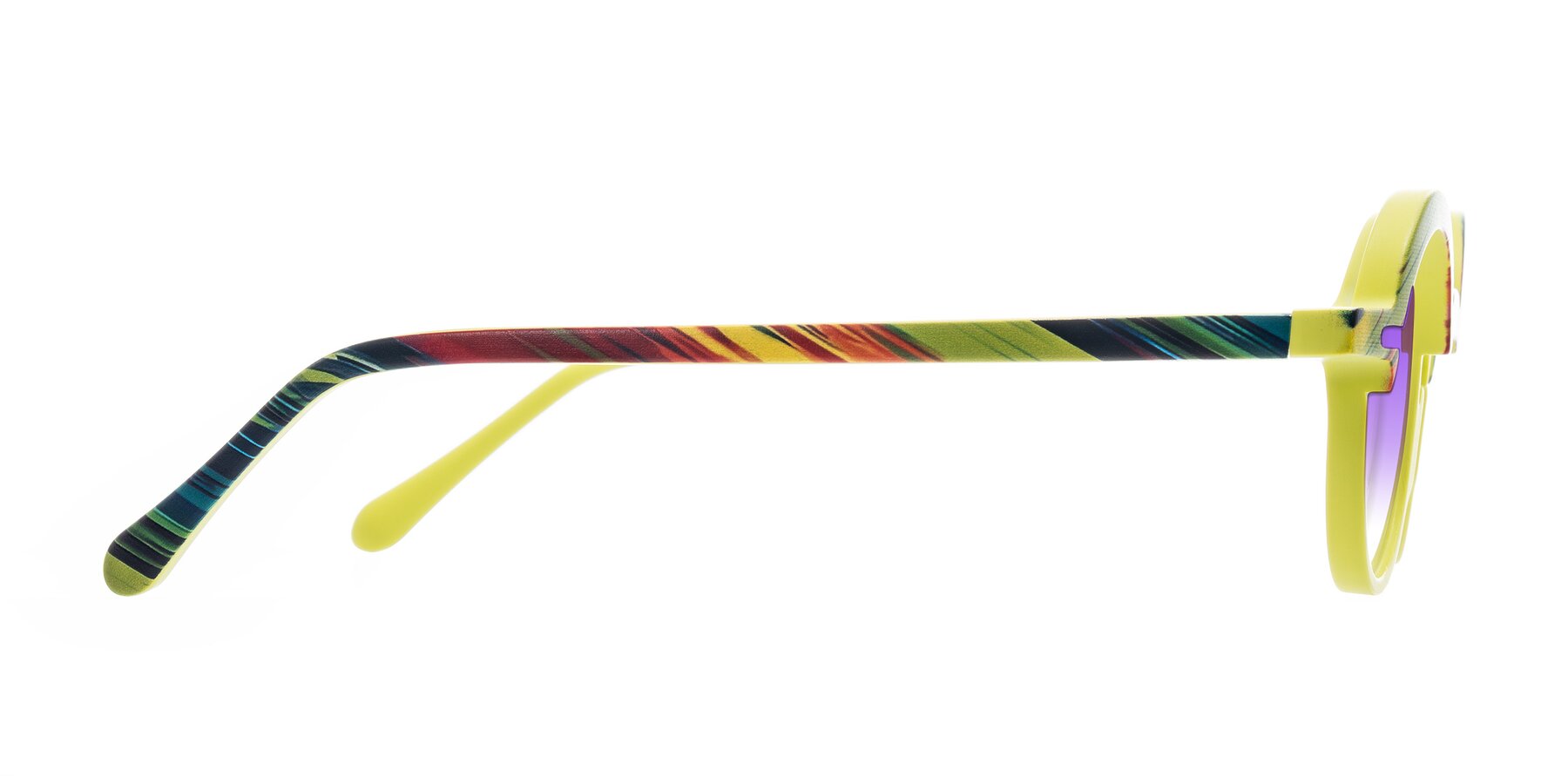 Side of Maizel in Neon Sun with Purple Gradient Lenses