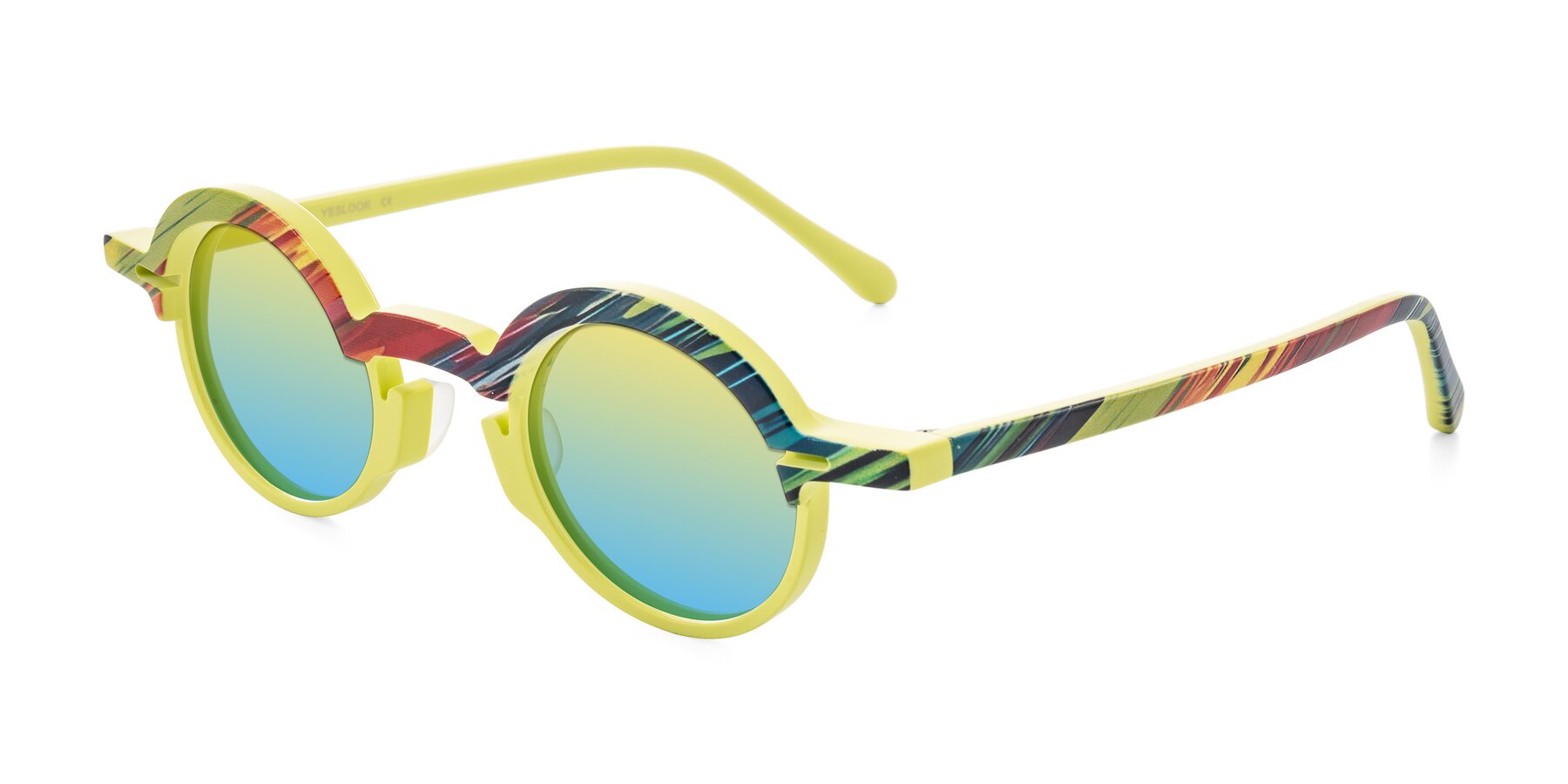 Angle of Maizel in Neon Sun with Yellow / Blue Gradient Lenses