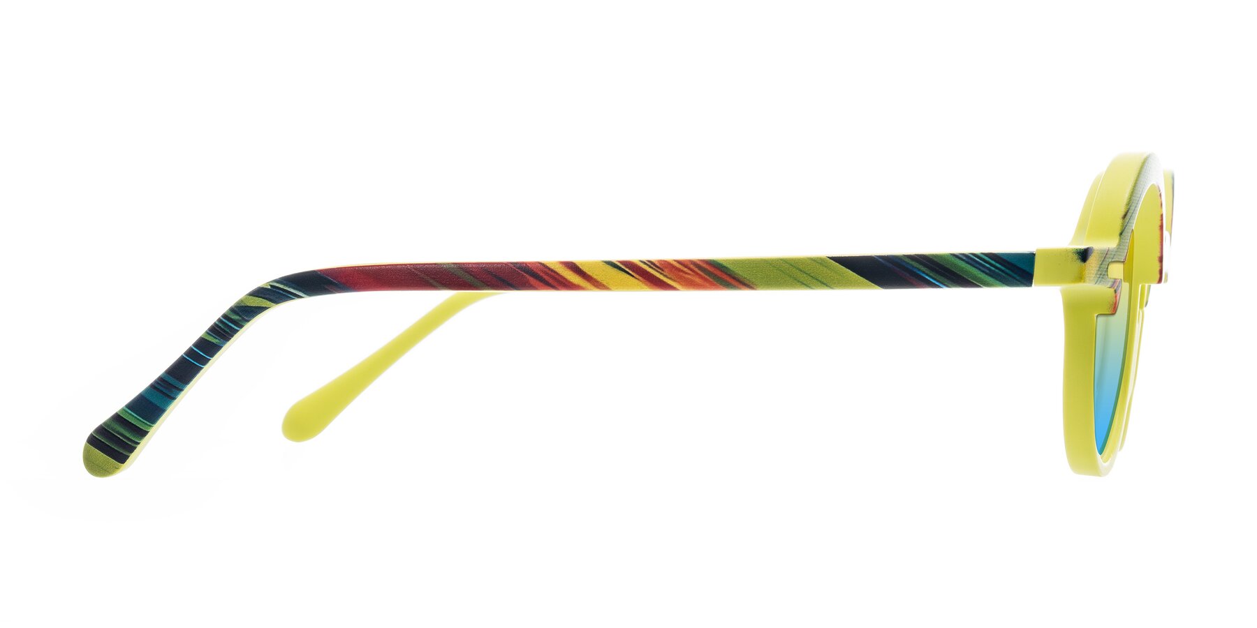 Side of Maizel in Neon Sun with Yellow / Blue Gradient Lenses