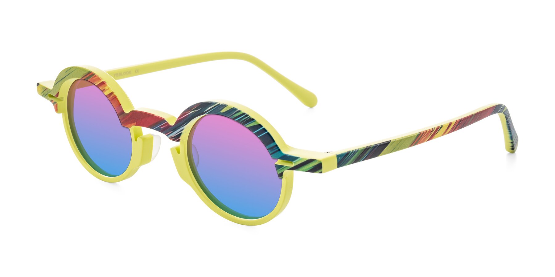 Angle of Maizel in Neon Sun with Pink / Blue Gradient Lenses