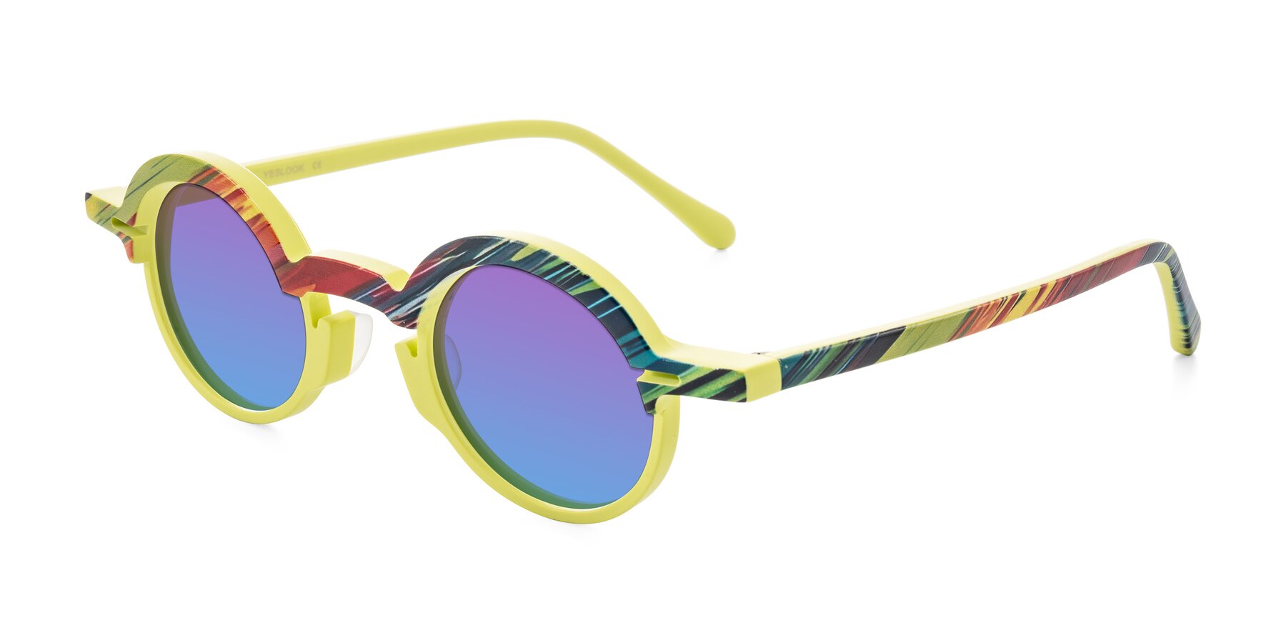 Angle of Maizel in Neon Sun with Purple / Blue Gradient Lenses