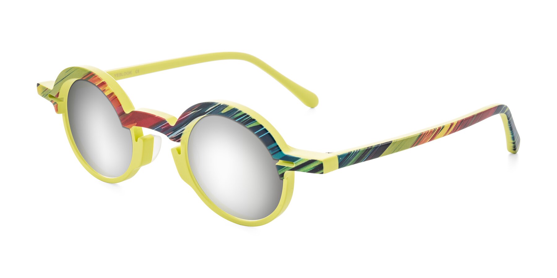 Angle of Maizel in Neon Sun with Silver Mirrored Lenses