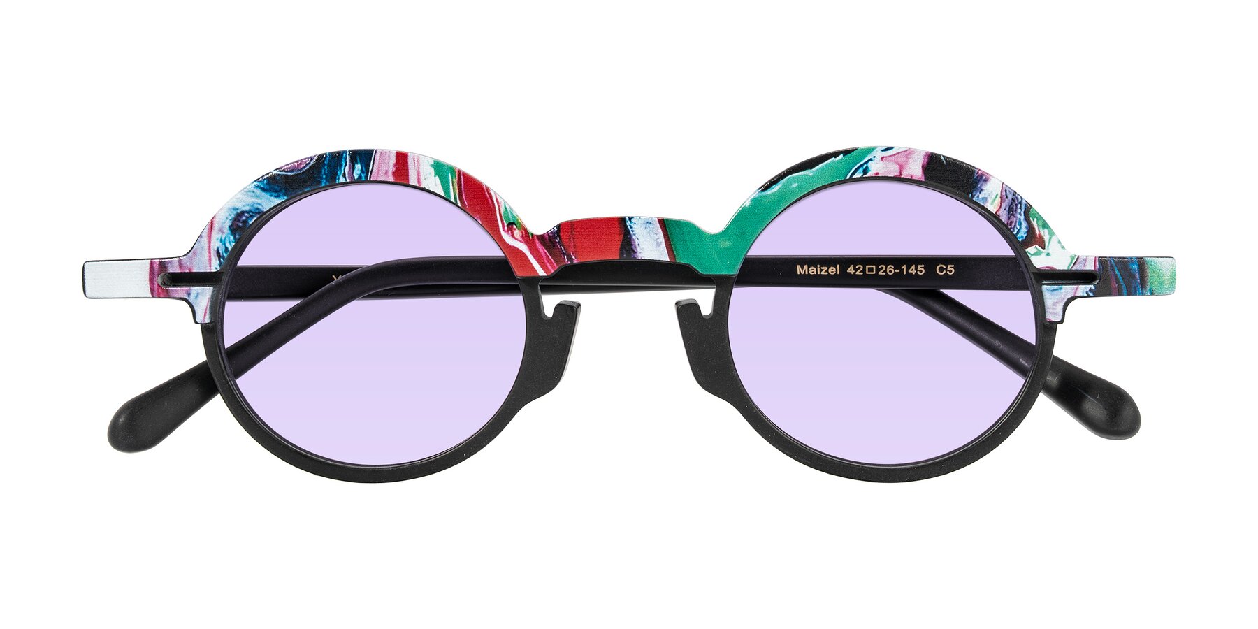 Folded Front of Maizel in Deep Night with Light Purple Tinted Lenses