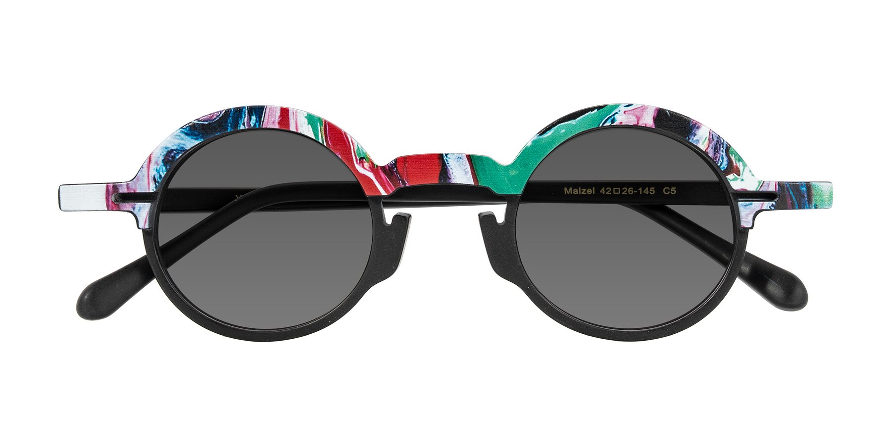 Folded Front of Maizel in Deep Night with Medium Gray Tinted Lenses