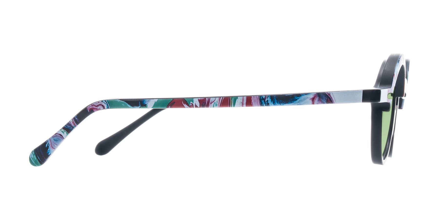 Side of Maizel in Deep Night with Medium Green Tinted Lenses