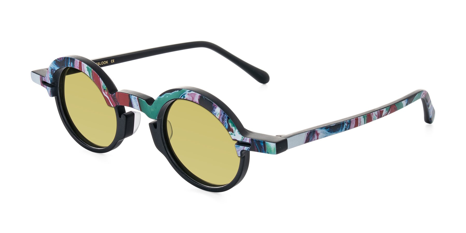 Angle of Maizel in Deep Night with Medium Champagne Tinted Lenses