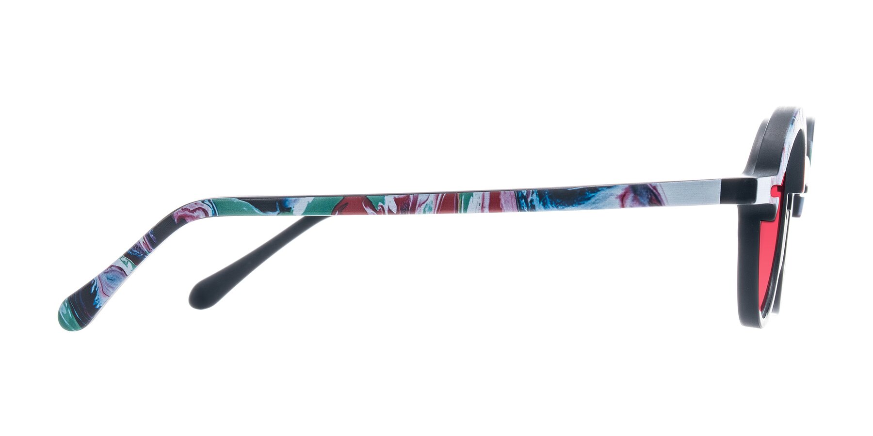 Side of Maizel in Deep Night with Red Tinted Lenses