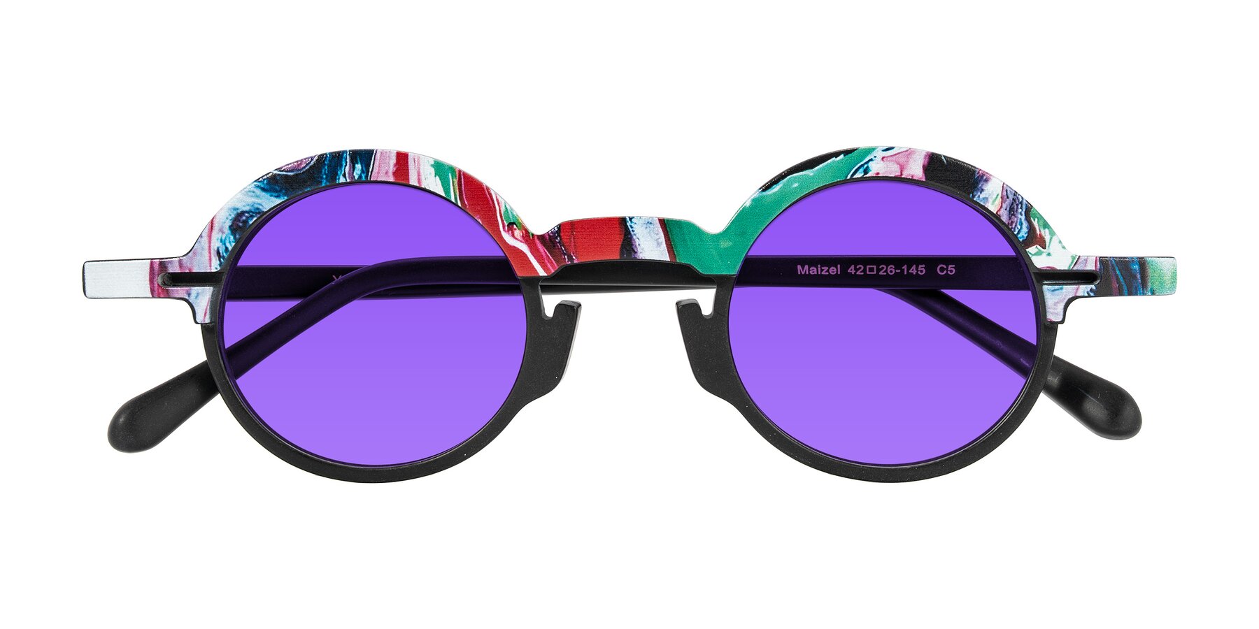 Folded Front of Maizel in Deep Night with Purple Tinted Lenses