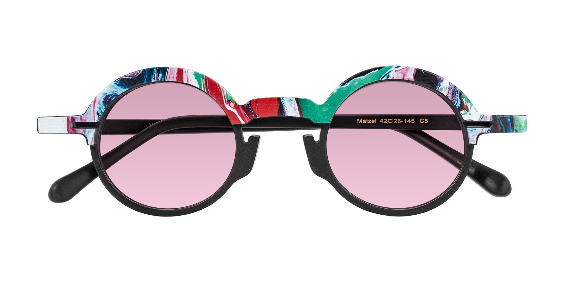 Folded Front of Maizel in Deep Night with Light Wine Tinted Lenses