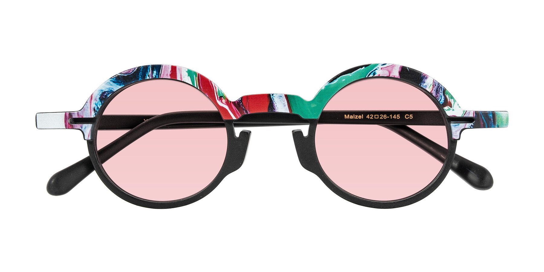 Folded Front of Maizel in Deep Night with Light Garnet Tinted Lenses