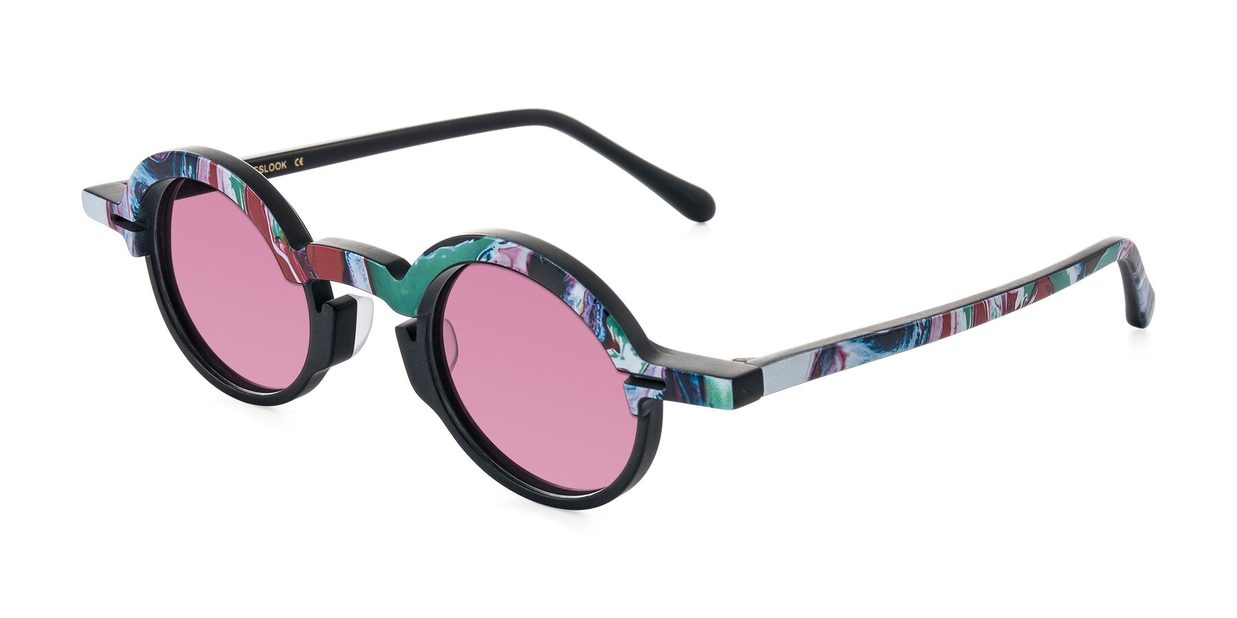 Angle of Maizel in Deep Night with Medium Wine Tinted Lenses