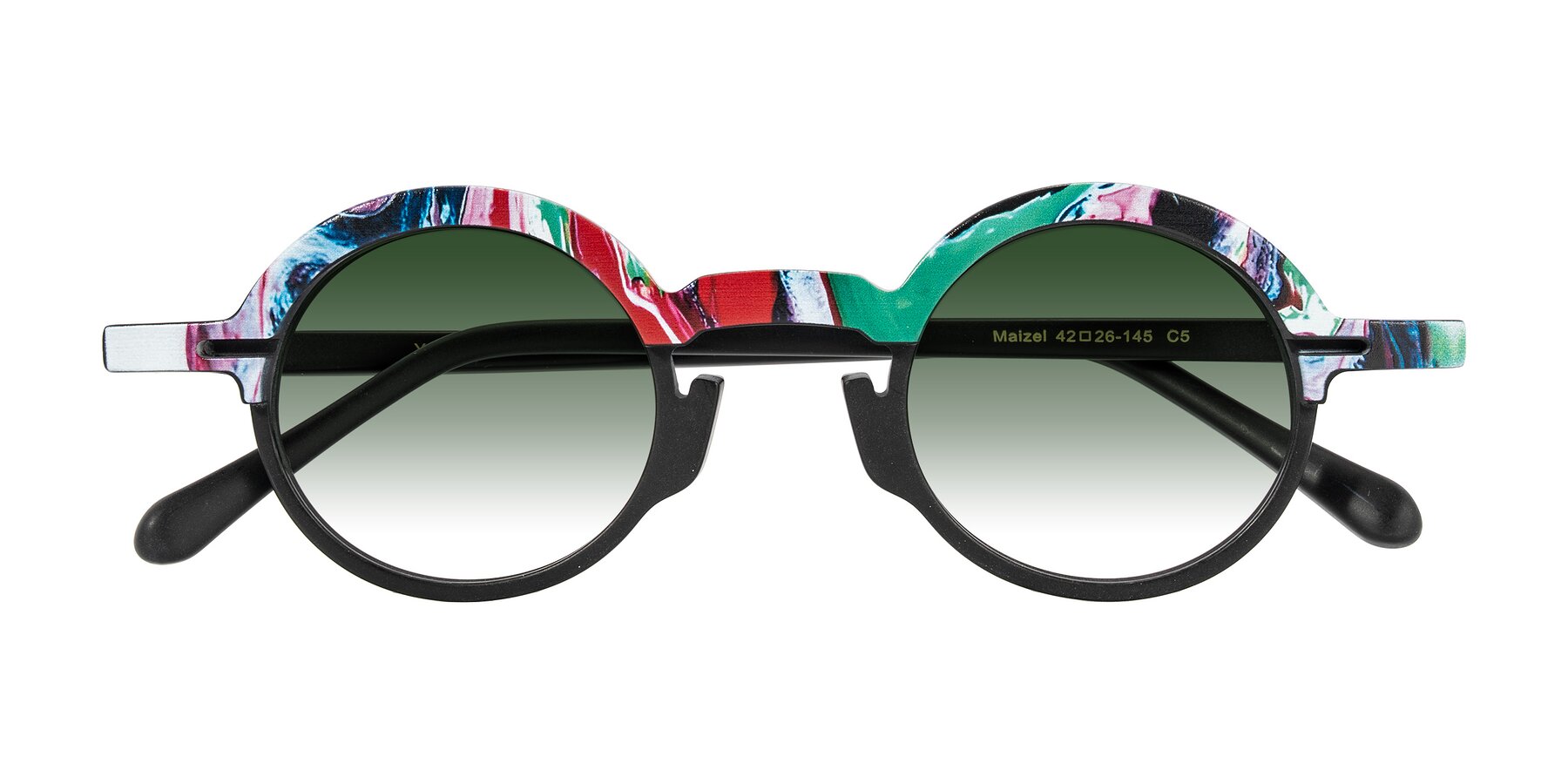Folded Front of Maizel in Deep Night with Green Gradient Lenses