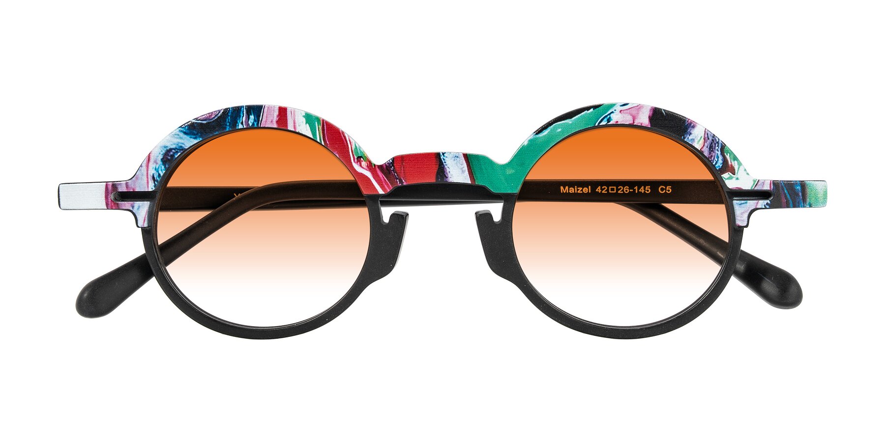 Folded Front of Maizel in Deep Night with Orange Gradient Lenses