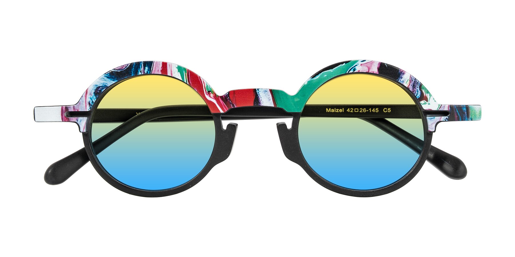 Folded Front of Maizel in Deep Night with Yellow / Blue Gradient Lenses