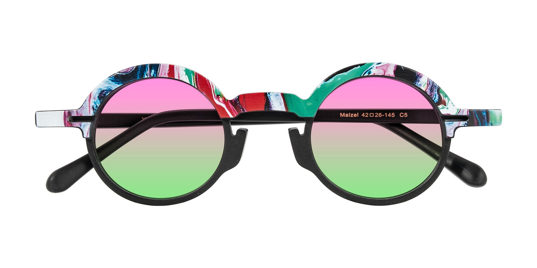 Folded Front of Maizel in Deep Night with Pink / Green Gradient Lenses