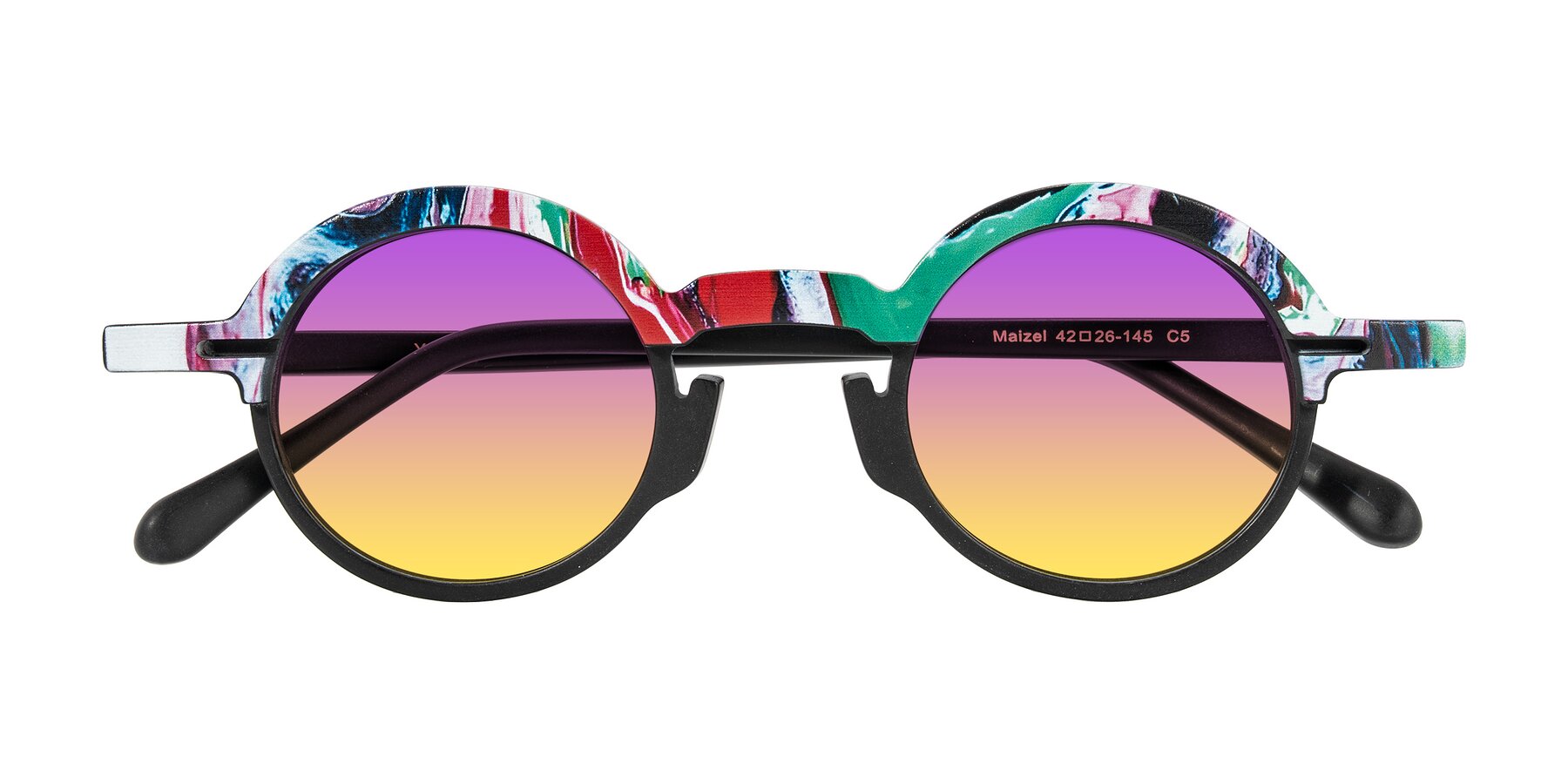 Folded Front of Maizel in Deep Night with Purple / Yellow Gradient Lenses