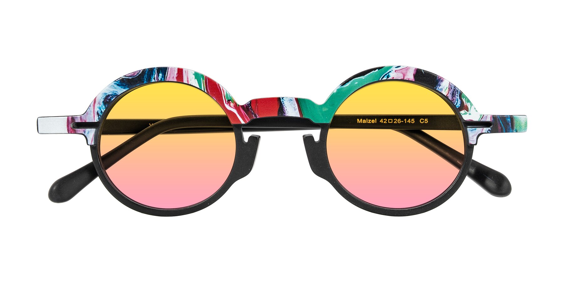 Folded Front of Maizel in Deep Night with Yellow / Pink Gradient Lenses