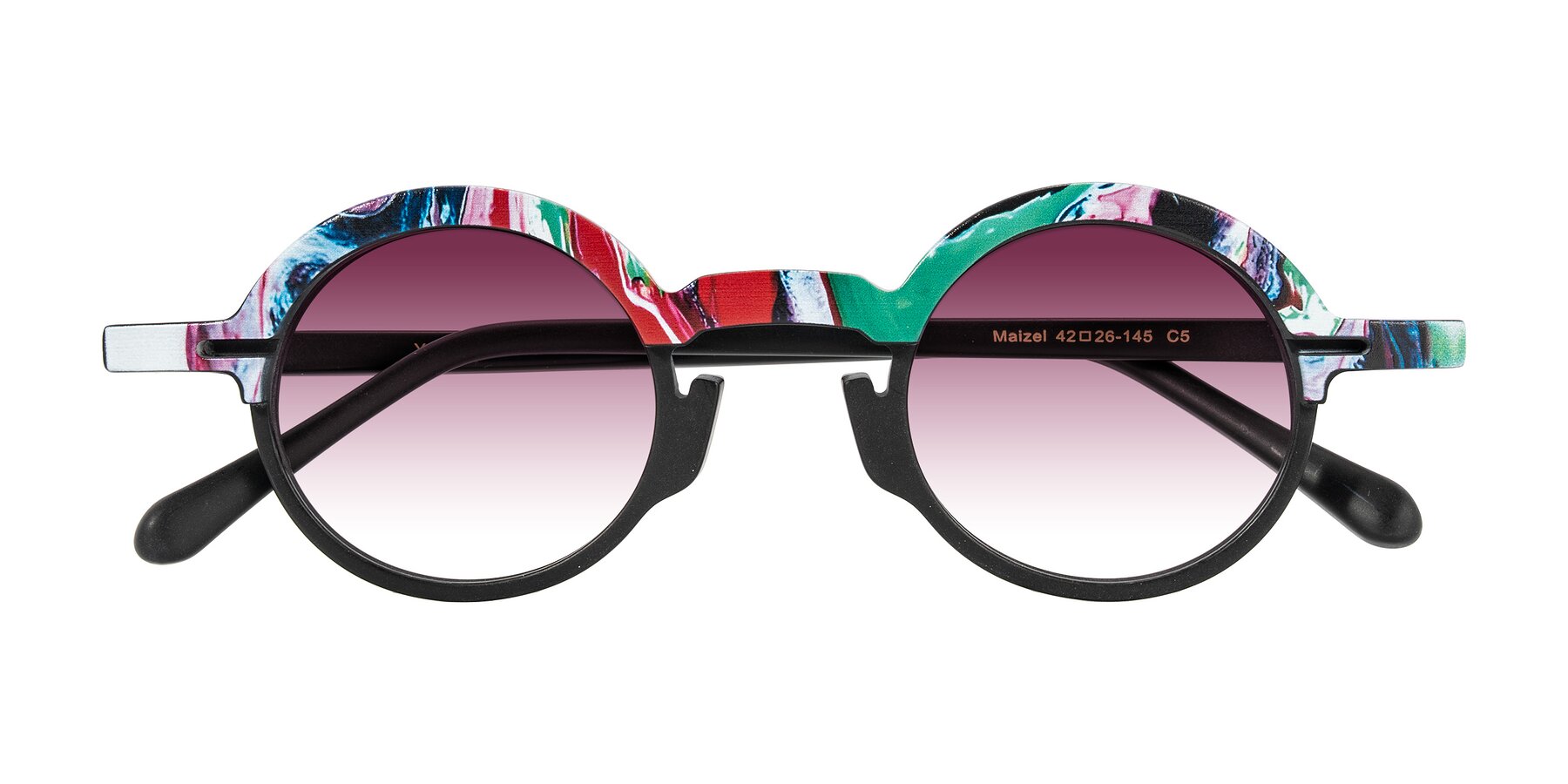 Folded Front of Maizel in Deep Night with Wine Gradient Lenses