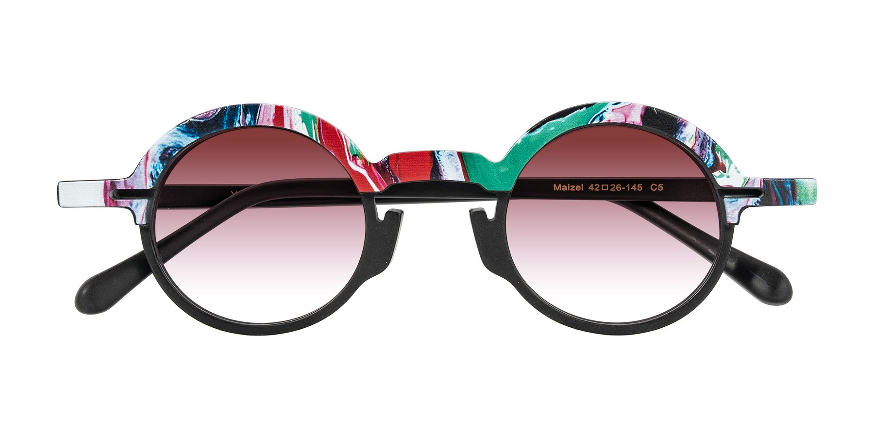 Folded Front of Maizel in Deep Night with Garnet Gradient Lenses