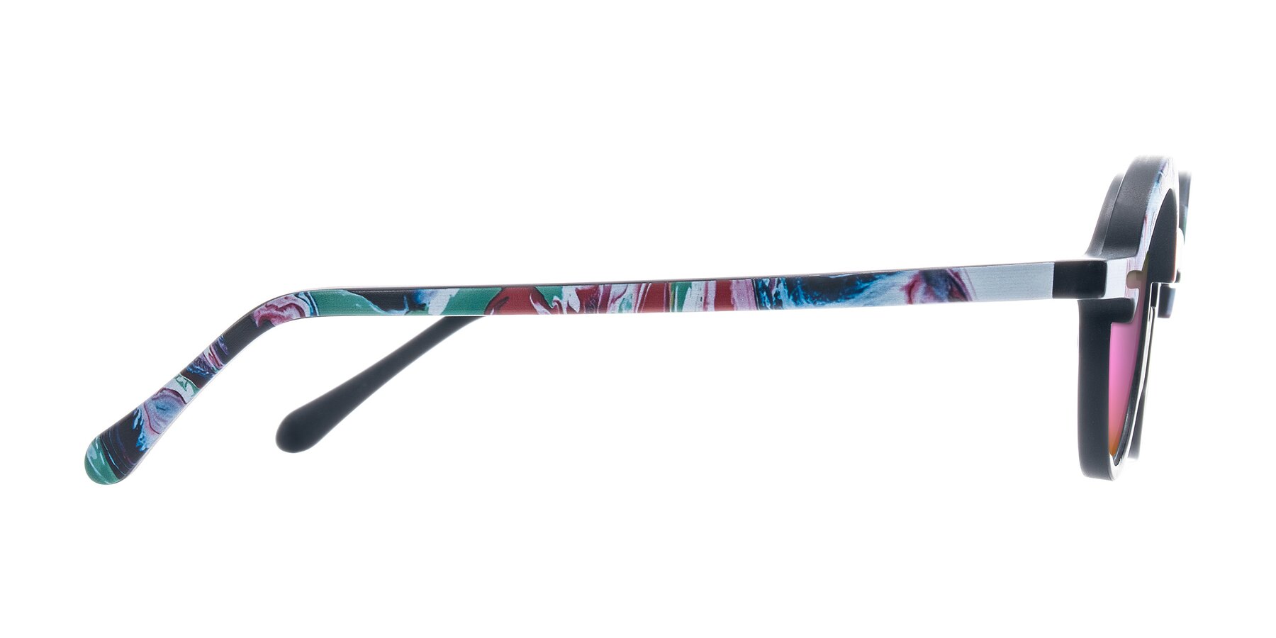 Side of Maizel in Deep Night with Pink Mirrored Lenses