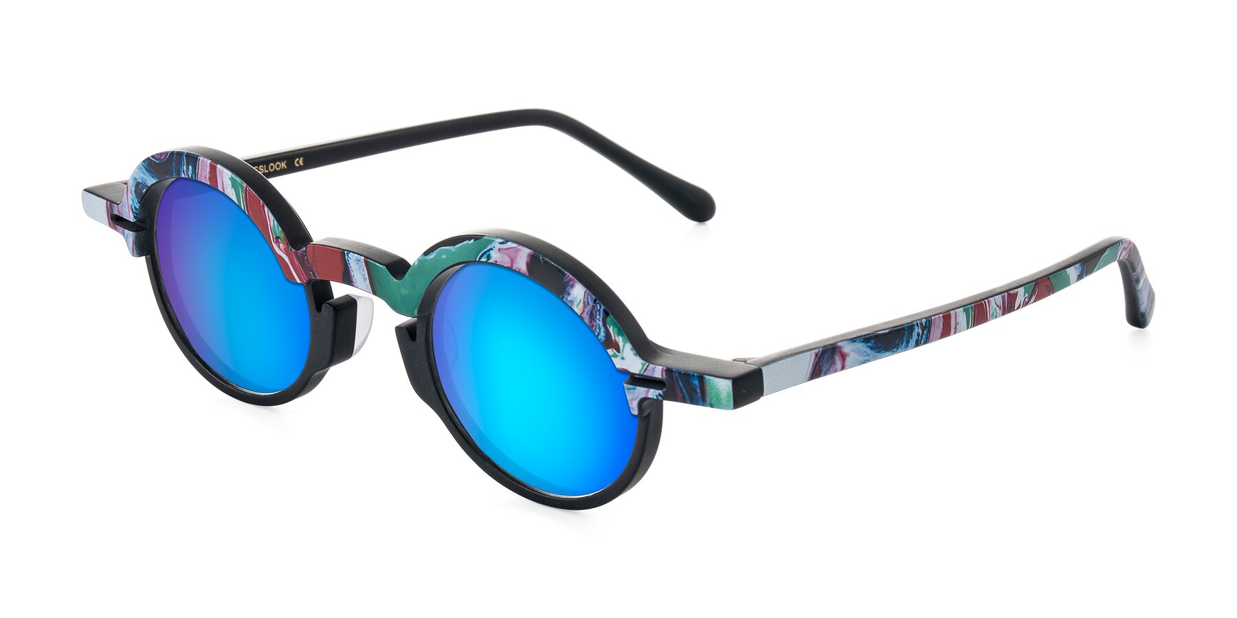 Angle of Maizel in Deep Night with Blue Mirrored Lenses