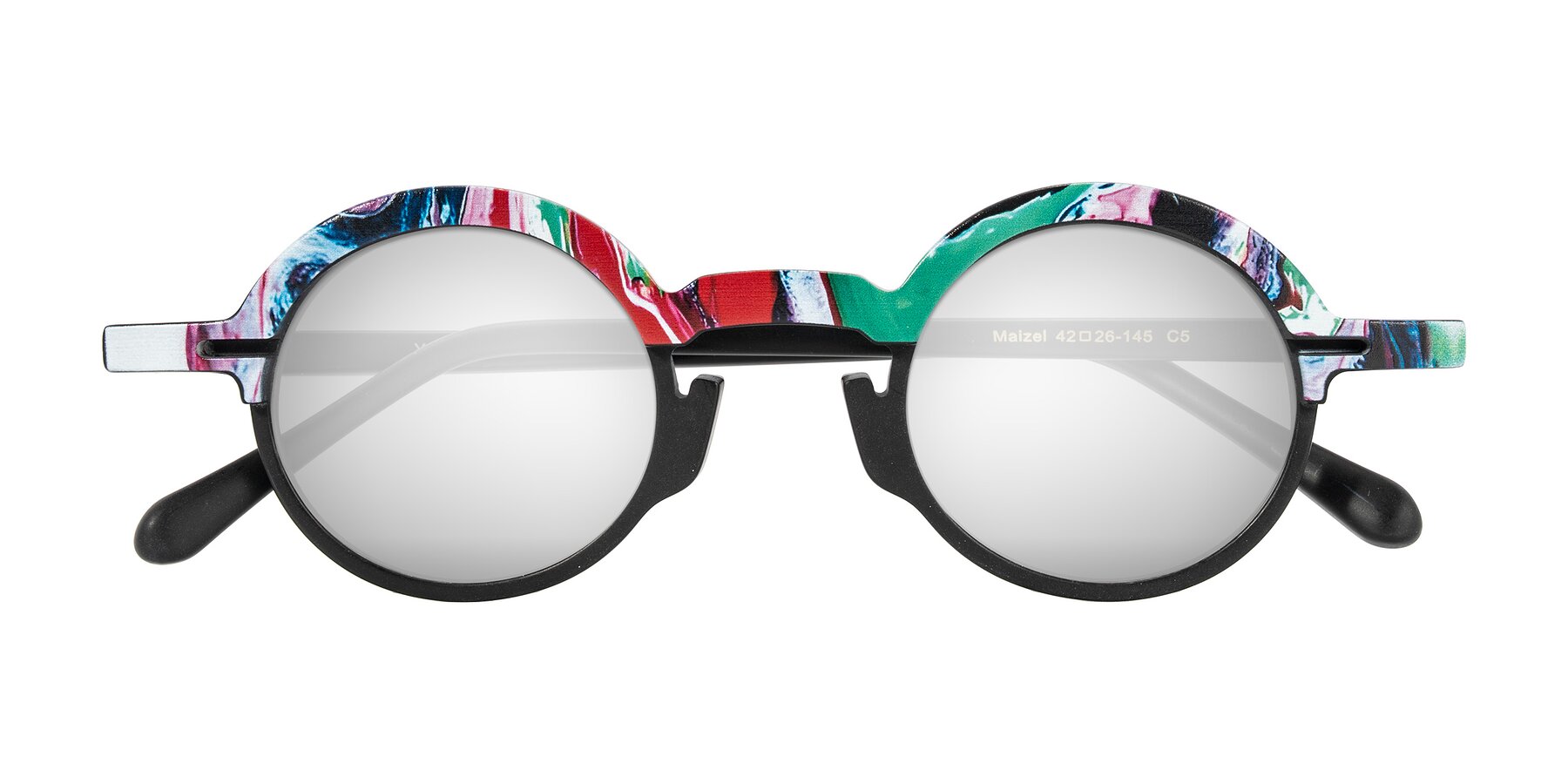 Folded Front of Maizel in Deep Night with Silver Mirrored Lenses