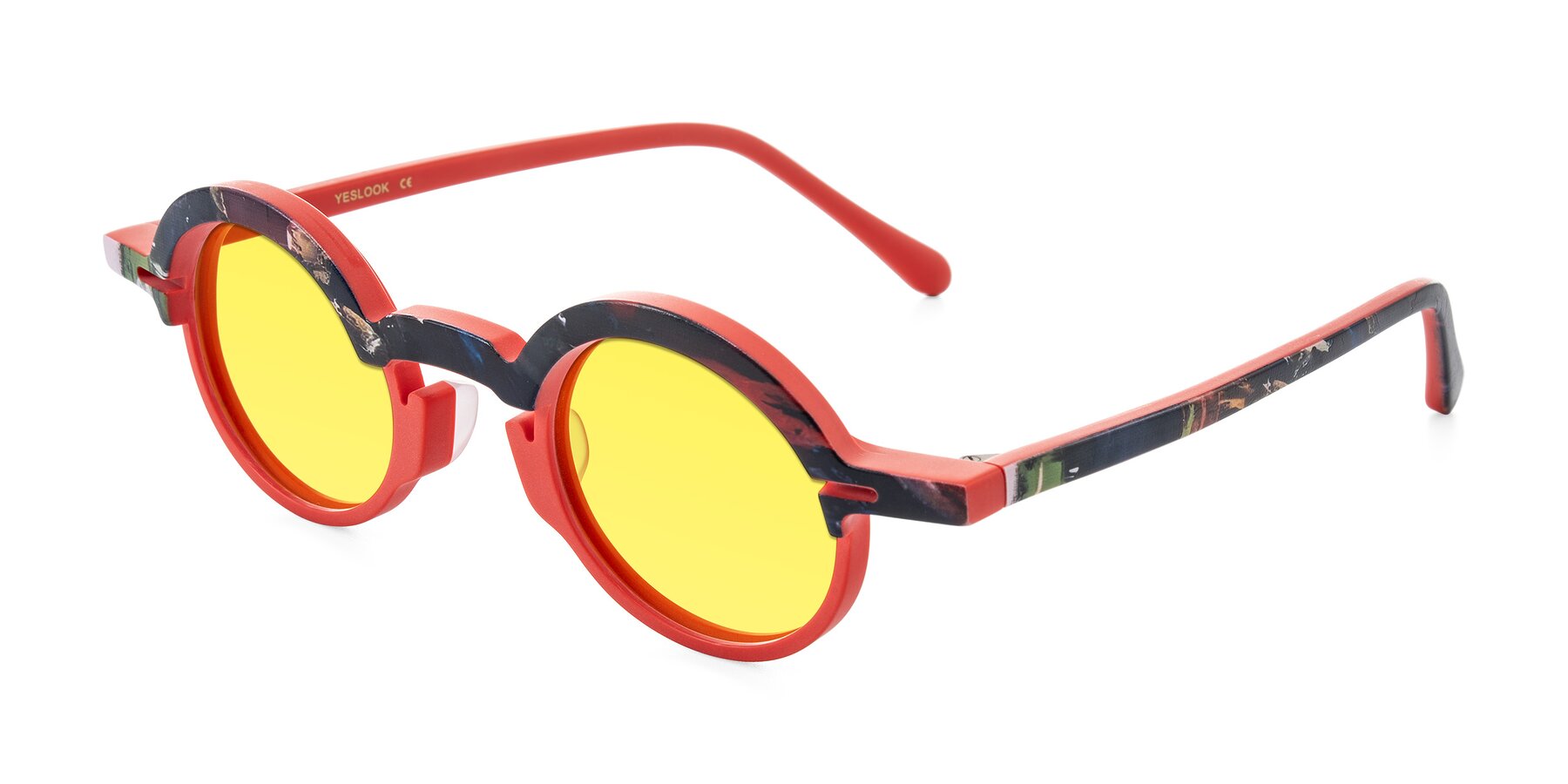 Angle of Maizel in Scarlet Mirage with Medium Yellow Tinted Lenses
