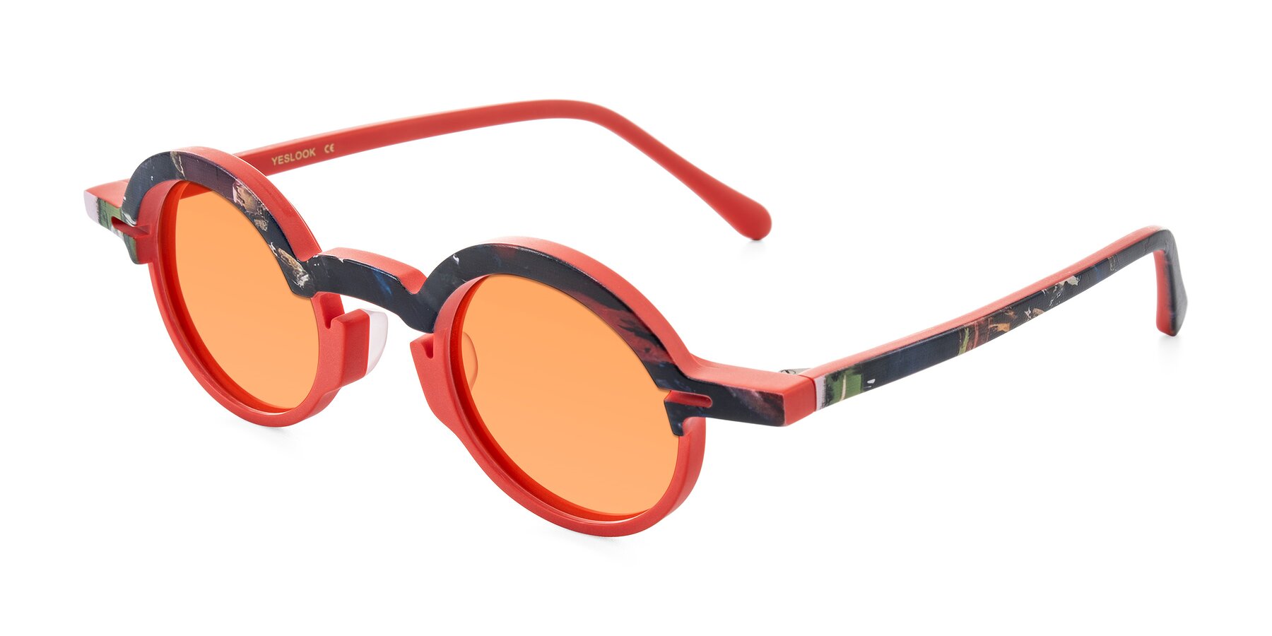Angle of Maizel in Scarlet Mirage with Medium Orange Tinted Lenses