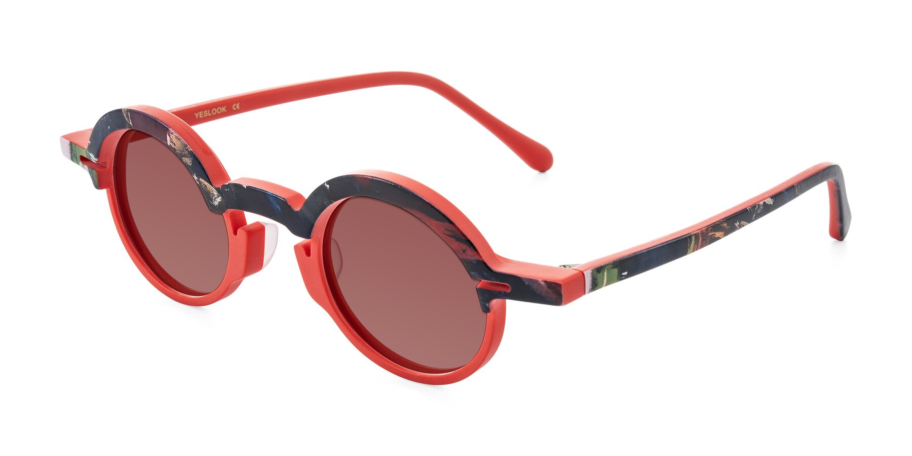 Angle of Maizel in Scarlet Mirage with Garnet Tinted Lenses